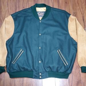 Rare Vintage Sichel Lion's Gate Production Crew Leather  Bomber Jacket Men XL